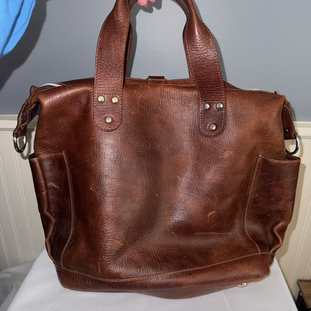 Dylari Medium Convertible Backpack Diaper Bag Handbag Brown Guatemalan Leather
